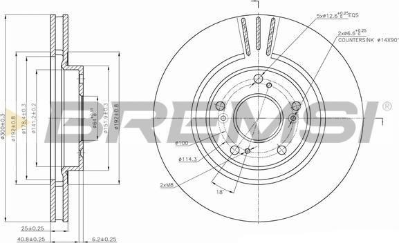 Bremsi CD7266V - Спирачен диск vvparts.bg