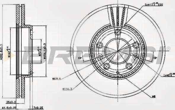 Bremsi CD7210V - Спирачен диск vvparts.bg