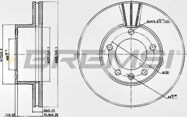 Bremsi CD7217V - Спирачен диск vvparts.bg