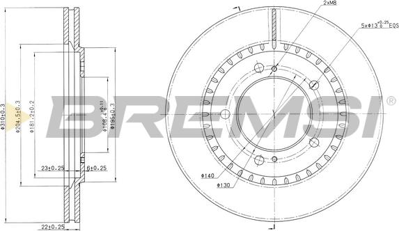 Bremsi CD7282V - Спирачен диск vvparts.bg