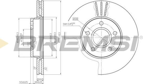 Bremsi CD7222V - Спирачен диск vvparts.bg