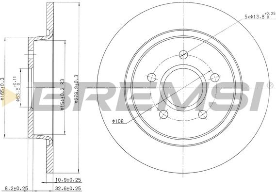 Bremsi CD7227S - Спирачен диск vvparts.bg