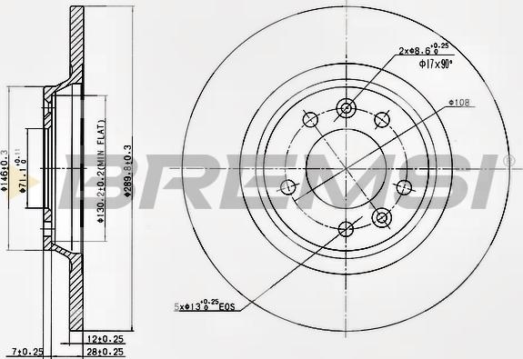 Bremsi CD7275S - Спирачен диск vvparts.bg