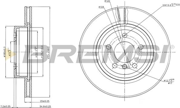 Bremsi CD7271V - Спирачен диск vvparts.bg