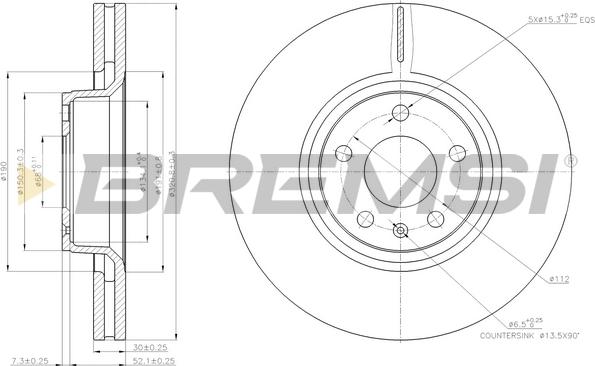 Bremsi CD7277V - Спирачен диск vvparts.bg