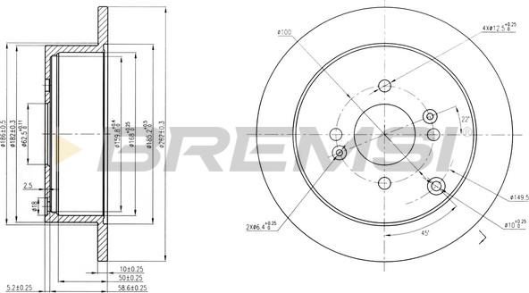 Bremsi CD7794S - Спирачен диск vvparts.bg