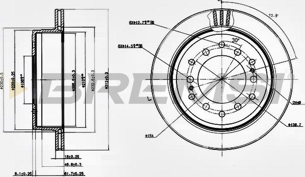 Bremsi CD7743V - Спирачен диск vvparts.bg