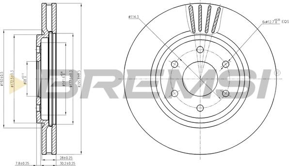 Bremsi CD7761V - Спирачен диск vvparts.bg