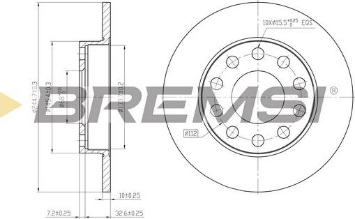 Bremsi CD7709S - Спирачен диск vvparts.bg