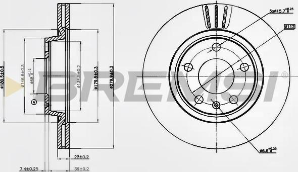 Bremsi CD7708V - Спирачен диск vvparts.bg