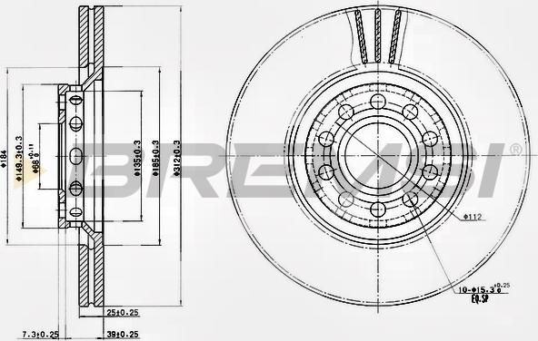 Bremsi CD7707V - Спирачен диск vvparts.bg