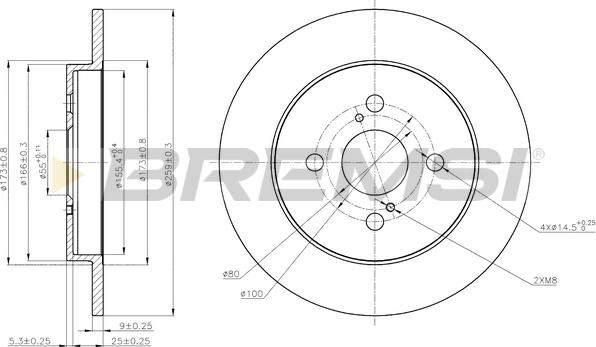 Bremsi CD7781S - Спирачен диск vvparts.bg