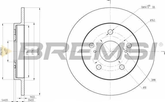 Bremsi CD7788S - Спирачен диск vvparts.bg