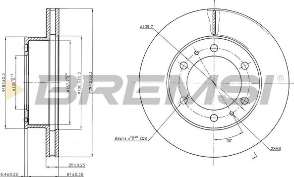 Bremsi CD7783V - Спирачен диск vvparts.bg