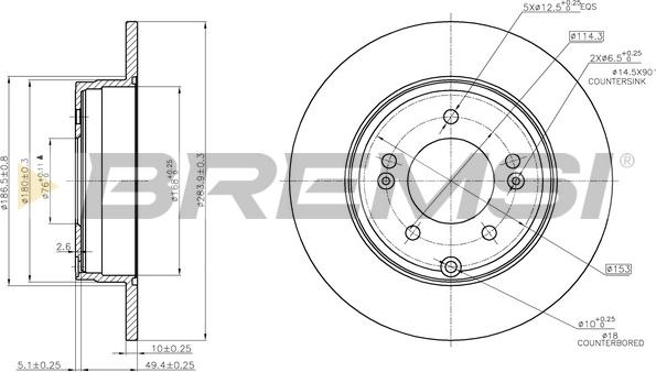 Bremsi CD7787S - Спирачен диск vvparts.bg