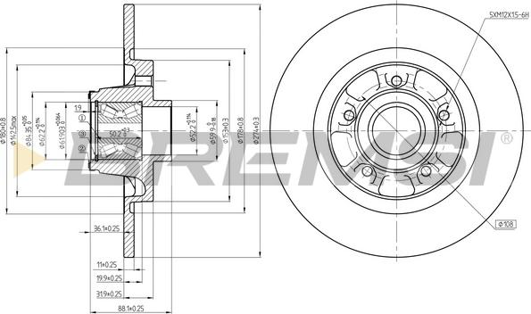 Bremsi CD7734S - Спирачен диск vvparts.bg