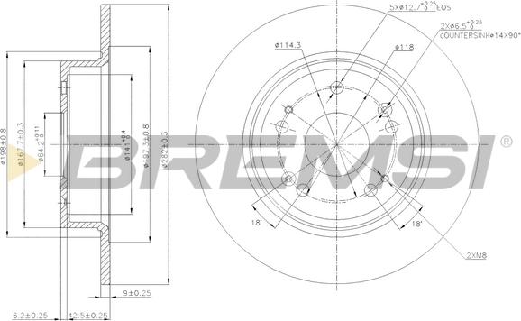 Bremsi CD7776S - Спирачен диск vvparts.bg