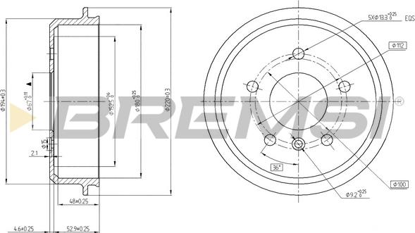 Bremsi CR5433 - Спирачен барабан vvparts.bg