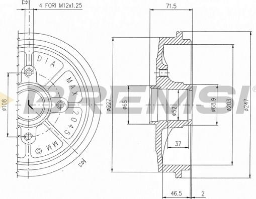 Bremsi CR5472 - Спирачен барабан vvparts.bg