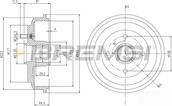 Bremsi CR5644 - Спирачен барабан vvparts.bg