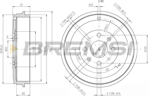 Bremsi CR5657 - Спирачен барабан vvparts.bg