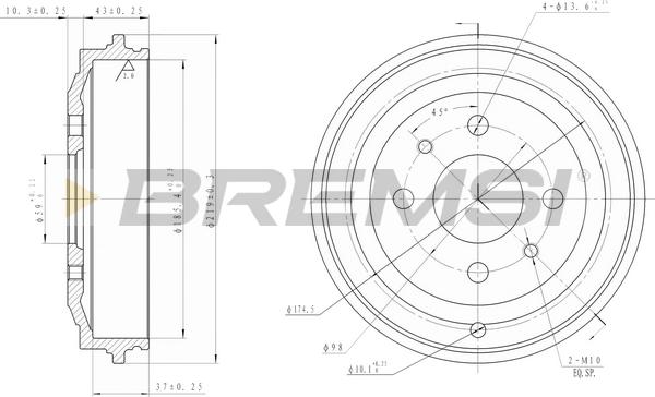 Bremsi CR5044 - Спирачен барабан vvparts.bg