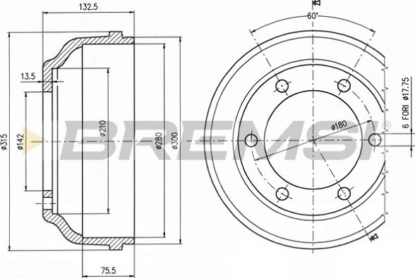 Bremsi CR5063 - Спирачен барабан vvparts.bg