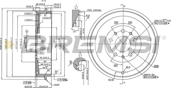 Bremsi CR5005 - Спирачен барабан vvparts.bg