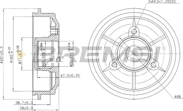 Bremsi CR5024 - Спирачен барабан vvparts.bg