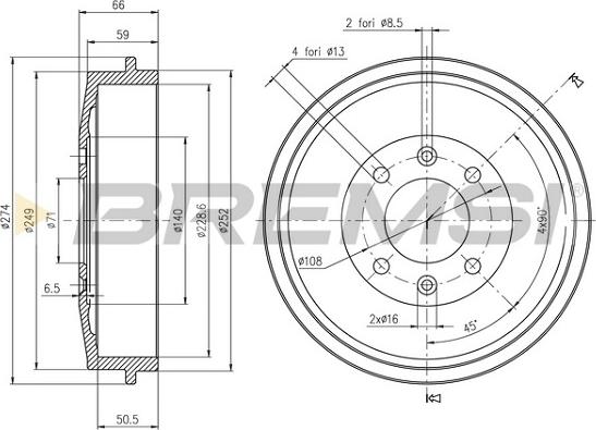 Bremsi CR5146 - Спирачен барабан vvparts.bg