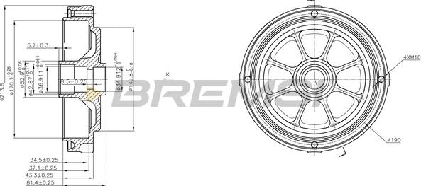 Bremsi CR5256 - Спирачен барабан vvparts.bg