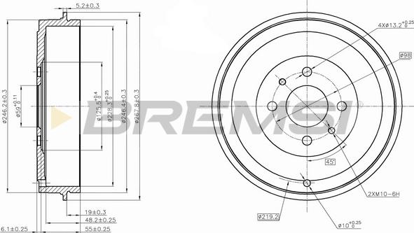 Bremsi CR5267 - Спирачен барабан vvparts.bg