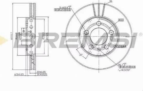 Bremsi DBA927V - Спирачен диск vvparts.bg