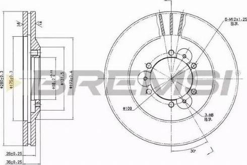 Bremsi DBA694V - Спирачен диск vvparts.bg