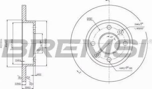 Bremsi DBA055S - Спирачен диск vvparts.bg