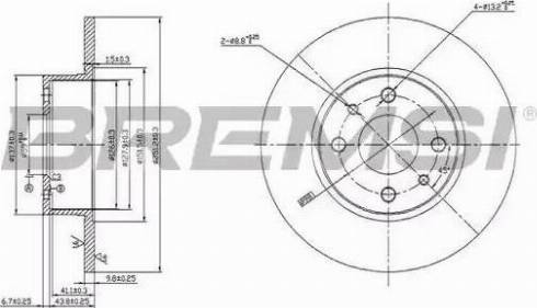 Bremsi DBA066S - Спирачен диск vvparts.bg