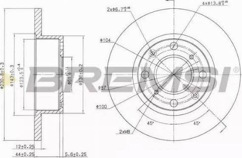 Bremsi DBA112S - Спирачен диск vvparts.bg