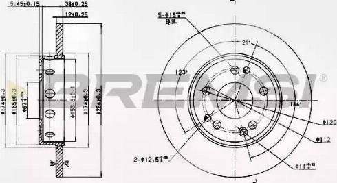 Bremsi DBA124S - Спирачен диск vvparts.bg