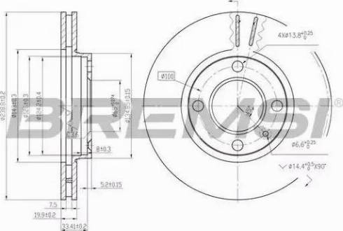 Bremsi DBA175V - Спирачен диск vvparts.bg