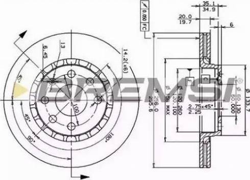 Bremsi DBA328V - Спирачен диск vvparts.bg