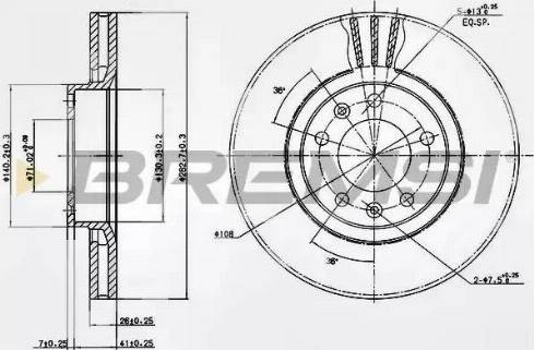 Bremsi DBA264V - Спирачен диск vvparts.bg