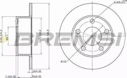 Bremsi DBA265S - Спирачен диск vvparts.bg