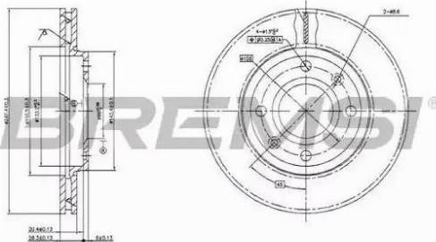 Bremsi DBA214V - Спирачен диск vvparts.bg