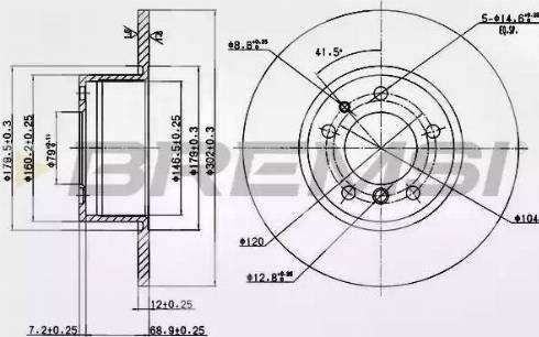 Bremsi DBA210S - Спирачен диск vvparts.bg