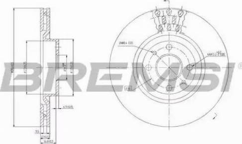 Bremsi DBA220V - Спирачен диск vvparts.bg