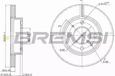 Bremsi DBA227V - Спирачен диск vvparts.bg