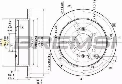 Bremsi DBB493S - Спирачен диск vvparts.bg