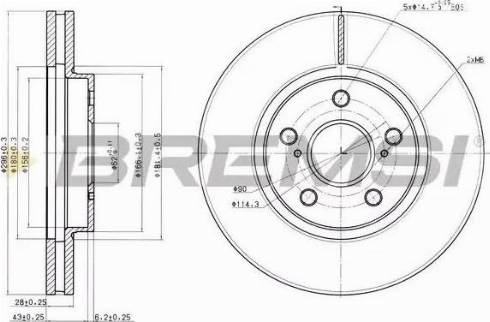 Bremsi DBB446V - Спирачен диск vvparts.bg