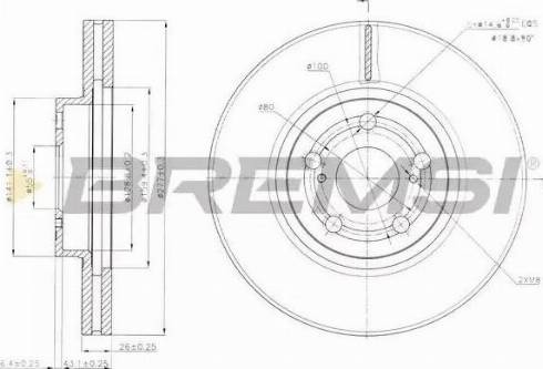 Bremsi DBB508V - Спирачен диск vvparts.bg