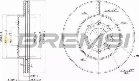 Bremsi DBB510V - Спирачен диск vvparts.bg